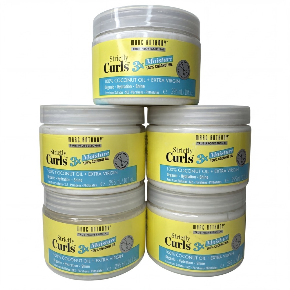 5 Pk Marc Anthony Strictly Curls 3x Moisture 100% Extra Virgin Coconut Oil 10oz